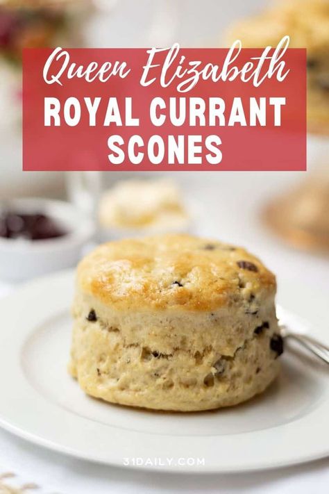 A Royal Currant Scones Recipe, from the archives of Queen Elizabeth, to serve with afternoon tea, or anytime you're craving an authentic British style scone. The Queens Scones, Traditional English Tea Cakes, Authentic English Scones, Classic English Scones, Queen Elizabeth Tea Party, Authentic British Scones, British Scones Recipe Mary Berry, Royal Recipes British, British Scones Traditional