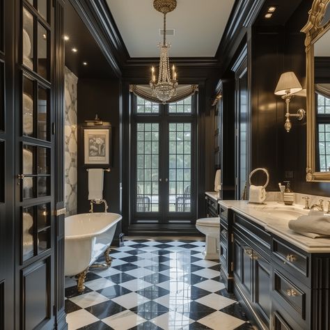 Modern Victorian Bathroom, Victorian Style Bathroom, Gothic Bathroom, Art Deco Living Room, Boho Bathroom Decor, Victorian Bathroom, Modern Farmhouse Bathroom, Modern Victorian, Bathroom Styling