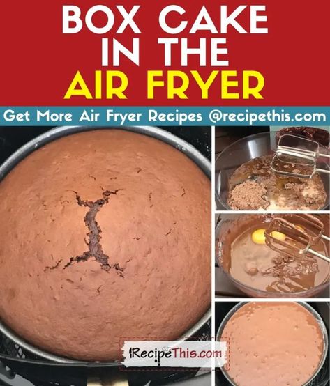 Box Cake Chocolate, Air Fryer Cakes, Box Cake Recipe, Air Fryer Dessert Recipes, Air Fryer Cake Recipes, Air Fryer Cake, Air Fryer Dessert, Betty Crocker Cake Mix, Box Cake Recipes