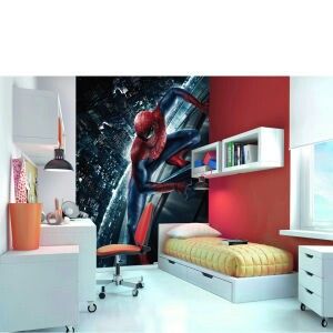 Spiderman Spiderman Wall Painting, Spiderman Bedroom, Spiderman Room, Boy Room Paint, Dormitory Room, Superhero Bedroom, Superhero Room, Poster Room, Wallpaper Modern