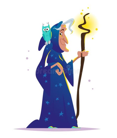 Vector Halloween illustration with old witch. In dark blue cloak and owl sitting on her shoulder standing at big magic cauldron with poison isolated. Party vector illustration Old Witch Illustration, Cloak Character, Dark Blue Cloak, Magic Cauldron, Blue Cloak, Witch Illustration, Old Witch, Banner Graphic, Party Vector