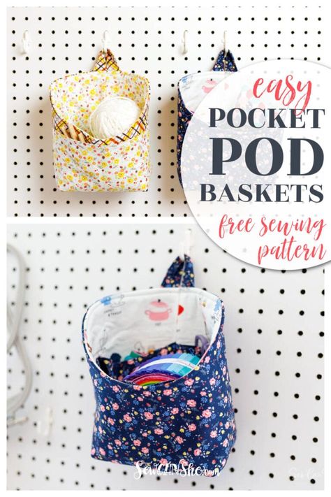 Diy Storage Pods, Basket Sewing Pattern, Jean Quilts, Free Sewing Patterns For Beginners, Sewing Patterns For Beginners, Sewing Handbag, Storage Pods, Fusible Fleece, Fabric Storage Baskets