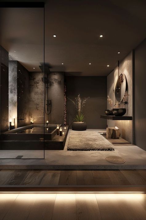 Luxurious Apartment Bathroom, Jacuzzi In Bathroom Ideas, Bath Luxury Design, Luxury Large Bathroom, Bathroom Ideas Modern Luxury Big, Home Decor Luxury Elegant, Dream Home Design Bathroom, Bathroom Lighting Design Ideas, Luxury Homes Decor