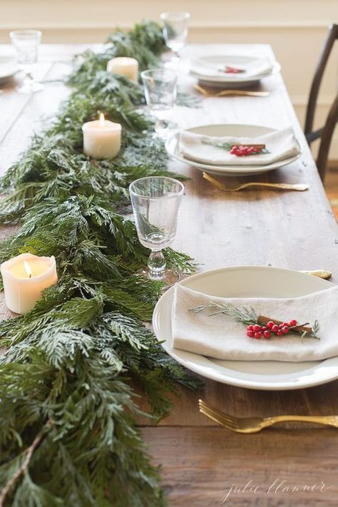 Put out memorable Christmas table decorations this season with these holiday decor ideas. From stunning Christmas centerpieces to place settings and beyond, our table decorations are sure to sparkle. Candle Table Setting, Diy Christmas Table, Xmas Table, Christmas Dinner Table, Christmas Table Centerpieces, Christmas Tablescape, Christmas Tablescapes, Whimsical Christmas, Christmas Table Settings