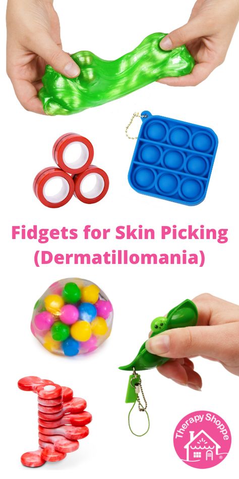 Fidgets for Skin Picking (Dermatillomania) Calm Down Box, Picking Disorder, Skin Picking Disorder, Fidget Tools, Skin Picking, Cool Fidget Toys, Sensory Tools, Tools And Toys, Stem Toys