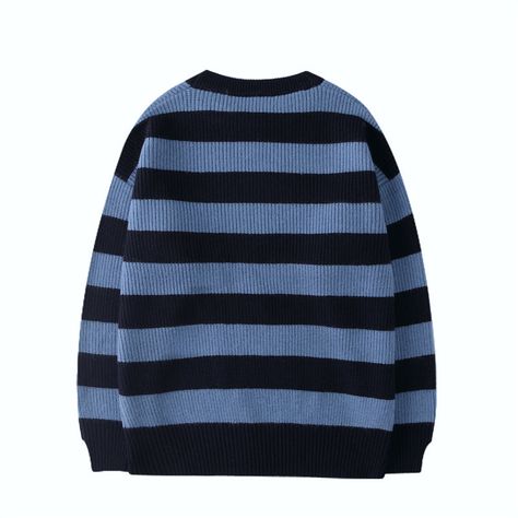 Teen Streetwear, Autumn Jumpers, Oversized Pullover Sweaters, Striped Knitted Sweater, Pull Oversize, Jersey Vintage, Winter Pullover, Harajuku Streetwear, Oversized Knitted Sweaters