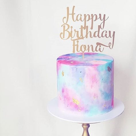 Watercolour perfection by @frostedbynicci with our custom gold mirror cake topper 💛💙💜💗 #glisteningoccasions #cake #cakes #caketopper… Mirror Cake, Watercolor Cake, Cake Pop Recipe, 18th Birthday Cake, Painted Cakes, Cute Birthday Cakes, Drip Cakes, Pretty Cakes, Creative Cakes