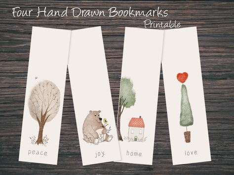 Four colored pencil hand drawn bookmarks designed for printing at home or at a print shop with the theme of Peace, Joy, Love and Home.   WHAT IS INCLUDED One zip file containing a high quality PDF file and 1 file with instructions. The PDF file contains four printable bookmarks.  Each individual bookmark is approximately 2x7 inches.  HOW TO USE For best results, print with the highest resolution / best quality settings on your printer and use Card stock or heavy, high quality paper.  You can also take the PDF to a print shop and use the various papers they offer. Due to differences in printers, colors may appear differently.  The images are 300 DPI.   INSTANT DOWNLOAD This is a digital download.  No physical item will be sent.  You can access digital downloads by logging into Etsy with a b Bookmarks Nature, Drawn Bookmarks, Folk Illustration, Bible Bookmark, Printable Bookmarks, Watercolor Bookmarks, Colorful Aesthetic, Bookmarks Printable, Ios App Icon