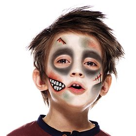 Zombie Face Makeup, Kids Zombie Makeup, Zombie Face Paint, Zombie Make Up, Halloween Makeup For Kids, Zombie Halloween Makeup, Makeup Zombie, Zombie Kid, Zombie Face