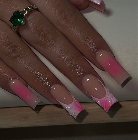 Nails With Texture, Aura Nails, Airbrush Nails, Colored Acrylic Nails, Girly Acrylic Nails, Simple Acrylic Nails, Short Square Acrylic Nails, Acrylic Nails Coffin Pink, Unique Acrylic Nails