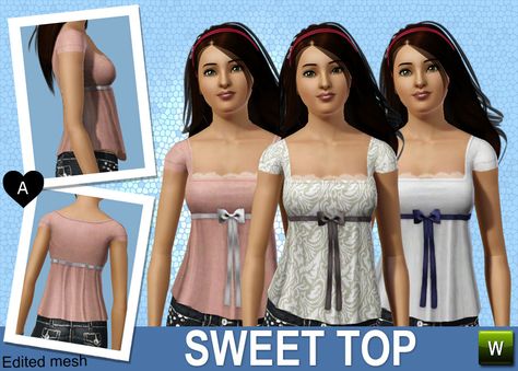 Sims 3 Sims Download, Sims 3 Generations, Sims 3 Cc Clothes, Cc Top, Sims 3 Cc Finds, Sims 3 Mods, Sims 4 Cas Mods, Sweet Top, Sims 4 Gameplay