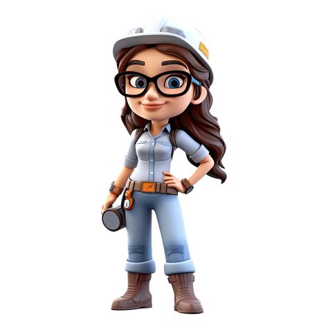 Engineer Cartoon, Club Olimpia, Clothing Designs, 3d Cartoon, Preschool Ideas, Civil Engineering, Galaxy Wallpaper, Free Png, Transparent Background