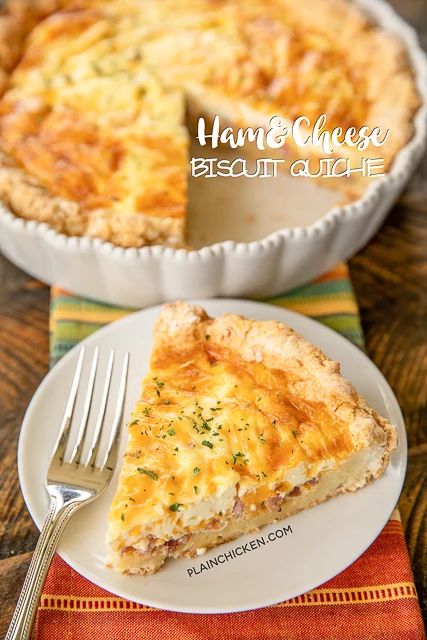 Quiche Archives - Plain Chicken Biscuit Quiche, Quiche Breakfast, Frozen Fruit Salads, Homemade Biscuit, Savory Appetizers, Cheese Biscuit, Ham And Cheese Quiche, Slow Cooked Pulled Pork, Homemade Buttermilk Biscuits