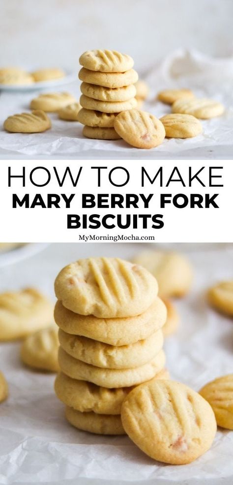 Fork Biscuits Recipe, Biscuit Hamper Ideas, Mary Berry Shortbread Recipe, Shortbread Biscuits Easy, Self Raising Flour Cookies, Osmania Biscuits Recipe, Basic Biscuit Recipe, British Cookie Recipes, Short Bread Biscuit Recipe