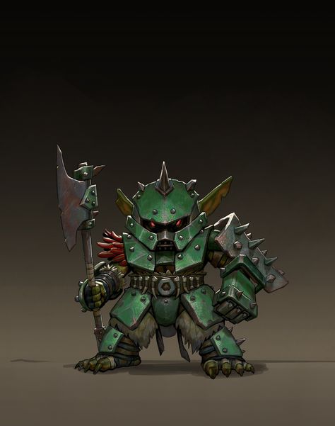 ArtStation - Green Goblin Fantasy Art, Goblin Knight, Dnd Goblin, Goblin Art, Cyberpunk Armor, Scifi Art, Pathfinder Character, Warhammer Figures, Green Knight