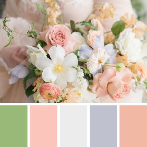 Pastel Floral Theme Party, Spring Pastels Color Palette, Dusty Wedding Flowers, Romantic Garden Color Palette, Soft Floral Color Palette, Wedding Color Schemes September Colour Palettes, Garden Wedding Colors Palette, Whimsical Color Palette Wedding, Wedding Spring Colour Palettes