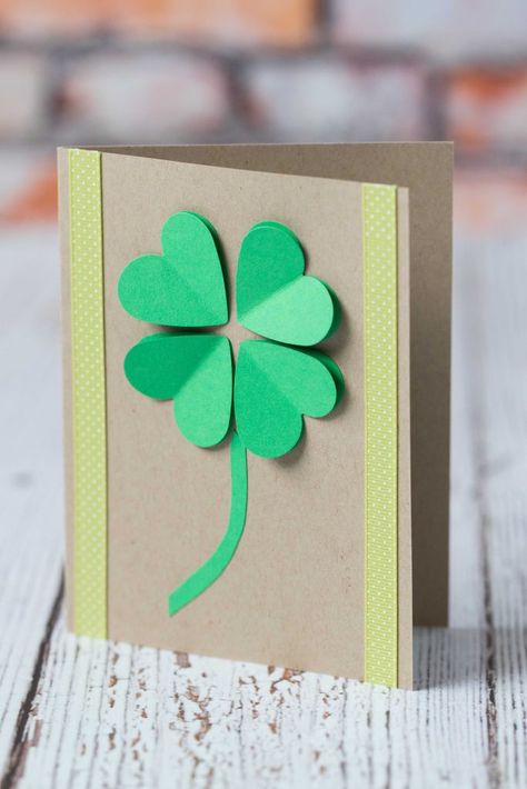 Diy St Patricks Day Cards, St Patricks Day Diy, St Patrick's Day Cards, Shamrock Template, Homemade Teacher Gifts, St. Patrick's Day Diy, St Patricks Day Cards, St Patricks Day Crafts For Kids, Teachers Day Card