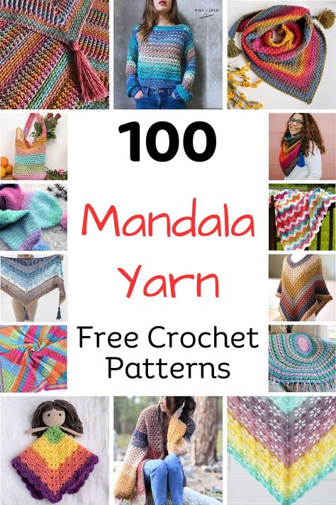 100 Free Crochet Patterns in Lion Brand Mandala - Make It Crochet Crochet Mandala Yarn Pattern, Crochet With Mandala Yarn, Lion Brand Mandala Yarn Patterns Crochet Blanket, Mandala Bonus Bundle Yarn Crochet Patterns, Mandala Shawl Crochet Free Pattern, Self Striping Yarn Patterns Crochet Free, Lion Brand Mandala Yarn Patterns Crochet, Lionbrand Mandala Yarn Patterns, Mandala Yarn Crochet Patterns