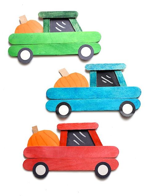 Paper Truck Craft, Mha Crafts, Cars Activities, Ns Art, Harvest Crafts, Fall Fair, Truck Crafts, Preschool Crafts Fall, Transportation Crafts