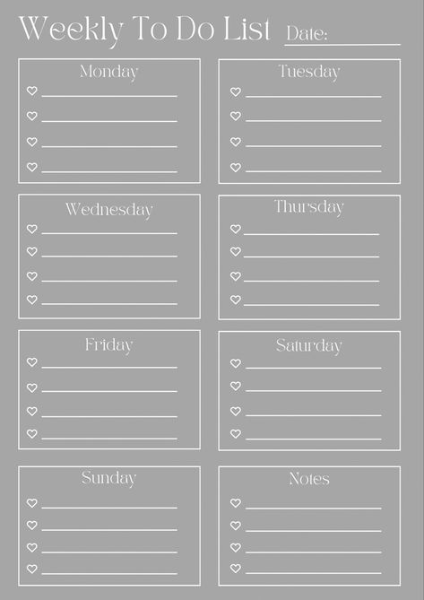 Printable Weekly To Do List Weekly To Do List, Remote Work, To Do List, Budgeting, Turn Ons, Handmade Gift, Grey, Unique Jewelry, Quick Saves