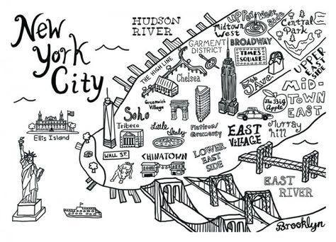 The Beauty of Map Design City Map Drawing, City Maps Illustration, Map Wall Decal, Infographic Map, New York City Map, City Map Art, Map Of New York, City Illustration, Map Art Print