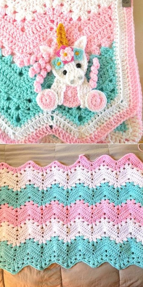 6 Day Kid Blanket, Zig Zag Crochet, Kid Blanket, Blankets Crochet, Crochet Baby Blanket Free Pattern, Easy Baby Blanket, Easy Crochet Baby Blanket, Crocheted Blanket, Confection Au Crochet