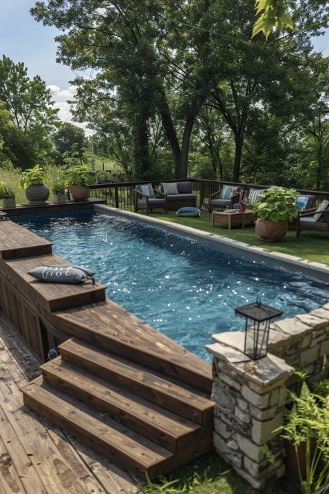 Looking to turn your backyard into a summer haven? Above-ground pools offer endless possibilities. Think about sleek decking, shaded lounges, or even a mini Apartment Ideas Aesthetic, Backyard Fire Pit, Work Bestie, Above Ground Pool Ideas, Ground Pool Ideas, Pool Landscape Design, Piscina Natural, Pool Lounge, Small Pools