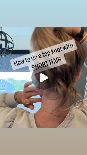 Tie Up Bob Hair, Short Bob Pulled Back Hairstyles, Short Hair Casual Updo Simple, How To Pull Back Shoulder Length Hair, Easy Everyday Updos For Short Hair, Easy Hair Updos With Bangs, Short Hairstyle Women Dress Up, Short Hair Formal Styles Updo Hairstyle Tutorials, Ideas To Style Short Hair