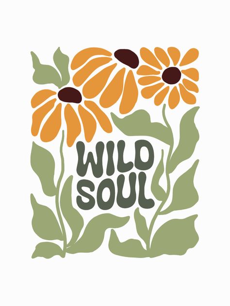 A sophisticated and distinctive work of art. Wild boho flowers decorate the place as you wish, with the touch of a creative artist. Sublimacion Ideas, Abstract Words, Boho Flowers, Graphic Tshirt Design, Sunflower Design, Vintage Oil Painting, Craft Stick Crafts, Diy Wall Art, Cricut Crafts