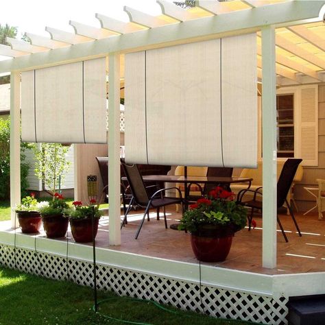 Exterior Blinds, Porch Pergola, Deck Shade, Cordless Roller Shade, Pergola Diy, Patio Blinds, Privacy Shades, Shade Design, Patio Pergola