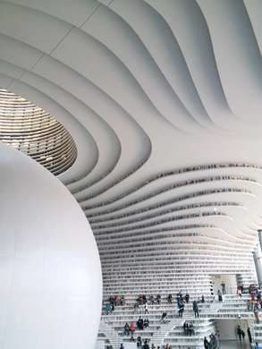 Tianjin Binhai Library, Futuristic Library, Beautiful Library, Library Architecture, Bubble Design, City Library, Santiago Calatrava, Tianjin, Architecture Portfolio