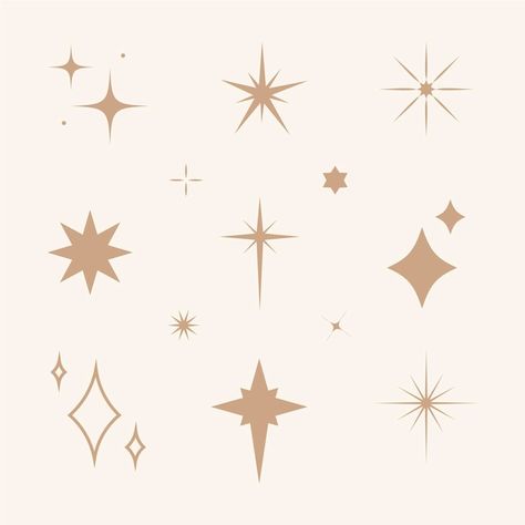 Star Pattern Illustration, Celestial Packaging, Sparkle Graphic, Star Illustration, Graphic Design Elements, 카드 디자인, Sparkling Stars, Star Tattoos, 로고 디자인