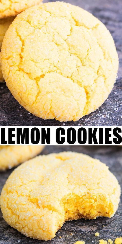 Lemon Cookies Easy, Quick Cookies Recipes, Resepi Biskut, Lemon Cookies Recipes, Cookies From Scratch, Lemon Sugar Cookies, Lemon Dessert Recipes, Lemon Flavor, Lemon Extract