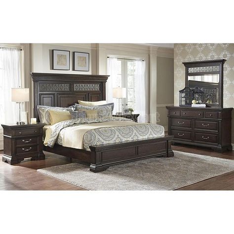 Parkson Bedroom Set Samuel Lawrence Furniture | Furniture Cart White Bedroom With Dark Furniture, Dark Brown Bedrooms, California King Bedroom Sets, Furniture Drawing, Black Bedroom Furniture, King Bedroom Sets, Bedroom Sets Queen, Brown Bedroom, Bedroom Panel