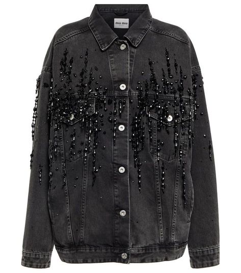 Jeans Oversize, Customised Denim Jacket, Diy Denim Jacket, Beaded Embellishments, Embellished Denim Jacket, Beads Art, Diy Jacket, Custom Denim, Embellished Jacket