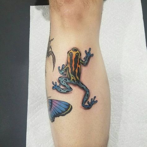 Zack Neff | Tattoo Artist on Instagram: “poison dart frog on @its_domabyl #ZackNeffTattoos #12Tattoos #Twelvetattoos #Tattoostudios #Tattooshops #Peakneedles #Groton #Norwich…” Dart Frog Tattoo, Kite Tattoo, 12 Tattoos, Poison Dart Frog, Famous Tattoo Artists, Frog Tattoo, Soul Tattoo, Saved Tattoo, Poison Dart