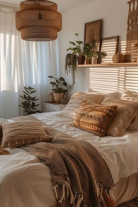 How To Act, Bohemian Bedroom Decor, Redecorate Bedroom, Boho Room, Tiny Bedroom, In The Bedroom, Room Makeover Bedroom, Bedroom Boho, Rustic Bedroom