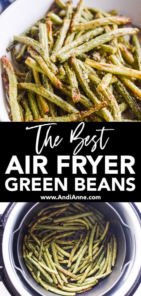 Air Fryer Green Beans, Air Fried Green Beans, Healthy Air Fryer, The Best Air Fryer, Fried Green Beans, Best Air Fryer, Healthy Side Dish, Air Fryer Oven Recipes, Air Fry Recipes