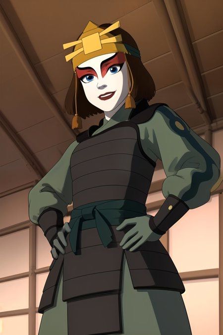 Avatar The Last Airbender Kyoshi Warrior, Toph Costume Avatar, Atla Kyoshi Warriors, Kyoshi Warrior Costume, Suki Costume Avatar, Avatar Costumes The Last Airbender, Kyoshi Makeup, Hear Me Out Female, Hear Me Out Female Characters