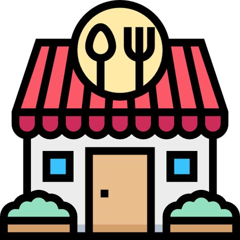 Custom Car Stickers, Restaurant Icon, Icon Download Free, Art Restaurant, Building Icon, Custom Vinyl Stickers, Paper Doll House, Web Fonts, Custom Vinyl Decal