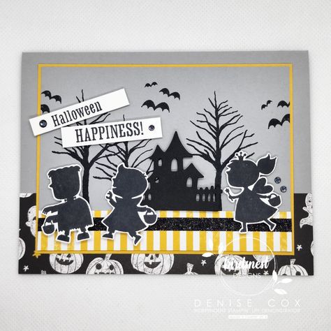 Stampin Up Scary Cute, Stampin Up Halloween, Scary Cute, Halloween Crafting, Halloween Treat Boxes, Halloween Cards Handmade, Orange Heart, Silhouette Cards, Halloween Card