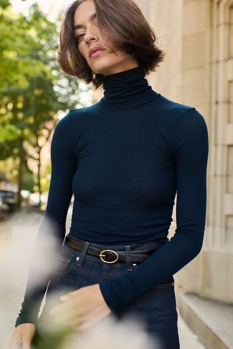 The Cashmere Turtleneck in Navy – Sold Out NYC Dark Blue Turtleneck Outfit, Navy Turtleneck Outfit, Blue Turtleneck Outfit, Blue Turtleneck, Turtleneck Outfit, Dark Autumn, Shopify Dropshipping, Dark Turquoise, Cashmere Turtleneck