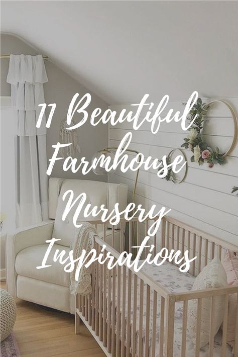 Gorgeous farmhouse nursery inspirations plus everything you need to get the look including the best bedding, cribs, curtains, art, rugs, wreaths and so much more! #nursery #nurserydecor #nurseryart #nurseryideas #nurserydesign #nurserywallart #nurseryinspiration Nursery At Grandparents House, Grandparents Nursery Ideas, Grandparent Nursery Ideas, Nursery Ideas Farmhouse, Nursery Ideas For Grandparents House, Hunting Rooms, Rustic Farmhouse Nursery, Farmhouse Nursery Ideas, Girl Baby Nursery