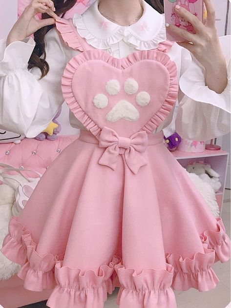 Ruby Outfit, Yumekawaii Fashion, Pastel Clothes, Cosplay Kawaii, Paw Heart, Alt Outfits, Kawaii Dress, Kawaii Fashion Outfits, Girls Valentines