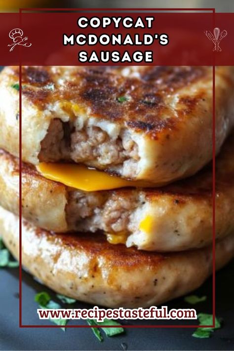 Enjoy a homemade version of the classic McDonald's breakfast sandwich with this easy recipe for Sausage, Egg, & Cheese McMuffins. Perfect for a quick and satisfying breakfast, these McMuffins combine toasted English muffins, savory sausage, fluffy eggs, and melted cheese for a delicious start to your day. Muffins Savory, Mcdonald's Breakfast, Recipe For Sausage, Sausage And Egg Mcmuffin, Egg Mcmuffin, Mcdonalds Breakfast, Fluffy Eggs, Egg Cheese, English Muffins