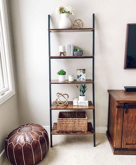 Wooden Box Shelves, Portable Shelves, Leaning Ladder Shelf, Walnut Floating Shelves, Long Sofa Table, Rustic Books, Rustic Bookshelf, Support Wall, Storage Shelving