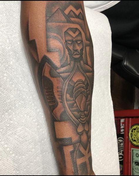 African Tattoo Ideas For Men Forearm, Art Tattoo Men, Africa Tattoos Men Forearm, African Sleeve Tattoos For Guys, African Leg Tattoo Men, African Tattoo Half Sleeve, African Leg Sleeve Tattoo, African Sleeve Tattoo Men, African Sleeve Tattoo