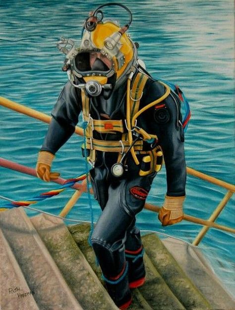 Underwater Welding School Deep Sea Diver Art, Underwater Welding, Diver Art, Underwater Welder, Commercial Diver, Diving School, Navy Diver, Technical Diving, Diver Down