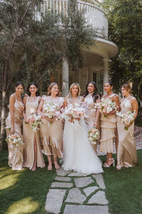 Bridesmaid Dresses Different Colors, Mixed Bridesmaid Dresses, Tan Bridesmaids, Tan Bridesmaid Dresses, Nude Bridesmaid Dresses, Beige Bridesmaid Dress, Beige Bridesmaids, Mix Match Bridesmaids, Neutral Bridesmaid Dresses