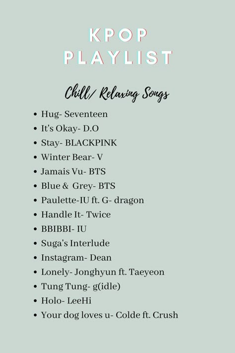 K-pop playlist Chill Korean Songs, K Pop Songs List, Korean Songs Playlist, Kpop Playlist Ideas, K Pop Playlist Names, K Pop Playlist Cover, Korean Playlist, K Pop Playlist, Happy Songs Playlist